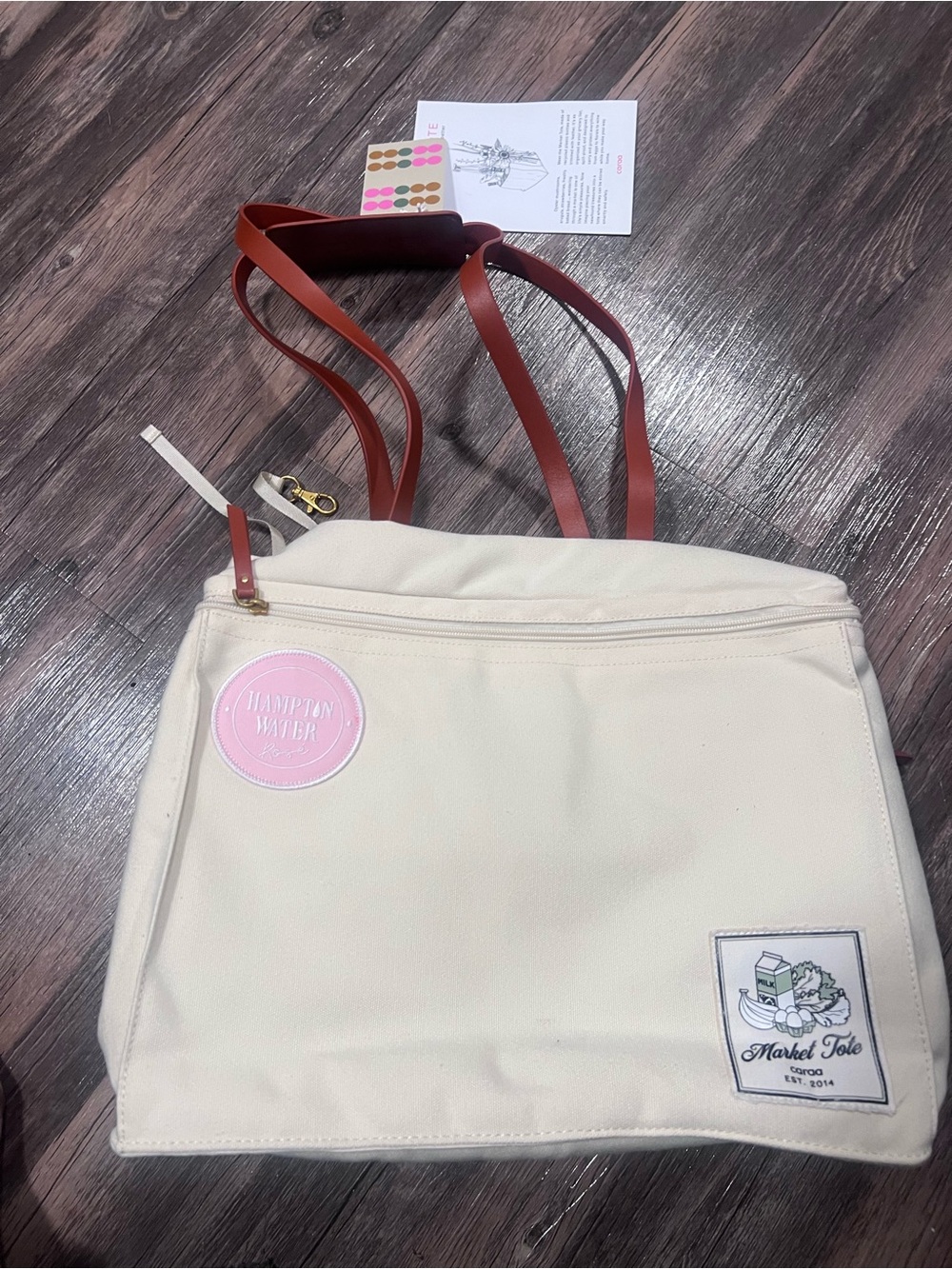 NWT Caraa x Hampton Water Limited Edition Market Tote - Ivory/Tan - Picture 4 of 4